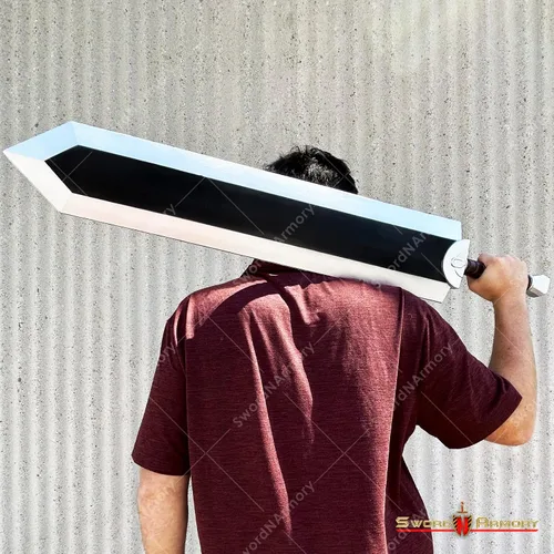 Vista 6 de Munetoshi 40" Dragon Slayer Berserker Guts Gran Espada Fantasía Anime Cosplay Disfraz