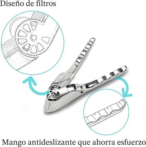 Vista 3 de Exprimidor de limón resistente de acero inoxidable, exprimidor manual de extracción máxima, fácil de apretar, plegable, plano, extractor de jugo