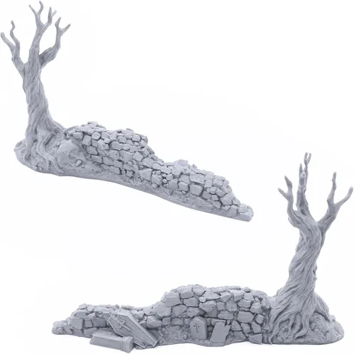 Vista 5 de EnderToys Paredes de cementerio sagrado por escenario imprimible, paisajes RPG de mesa impresos en 3D y terreno de juegos de guerra en miniatura