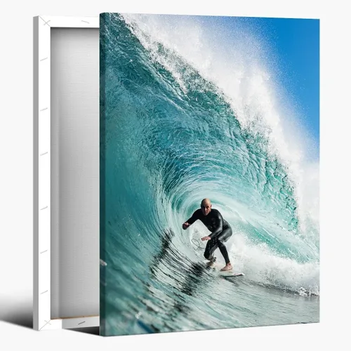 Vista 24 de Póster retro de surf fresco, arte de pared en blanco y negro, pósteres estéticos de habitación, arte de pared vintage del océano, pintura en lienzo