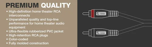 Vista 8 de STEREN Cable RCA de audio para automóvil, cables RCA, cable de subwoofer RCA, proyector de cine en casa RCA, proyector RCA, cables de audio y video