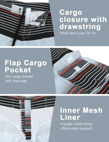 Vista 5 de unitop Pantalones cortos de verano para hombre, de secado rápido
