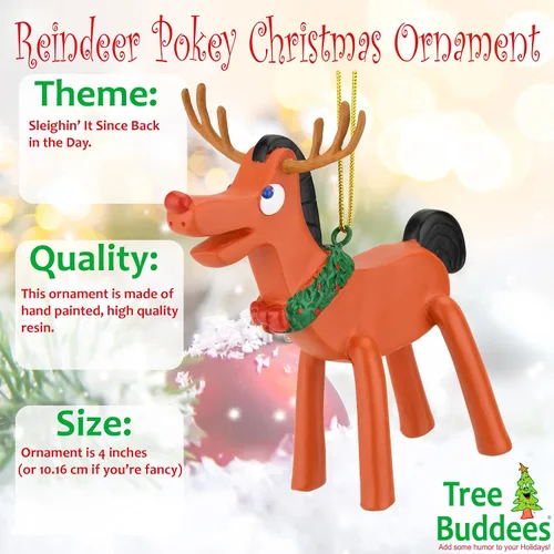 Vista 2 de Tree Buddees Rudolph Pokey - Adorno navideño de edición limitada, descontinuado
