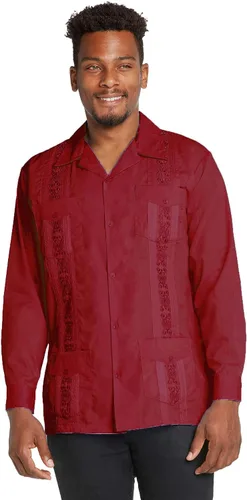 Vista 10 de 9 Crowns Essentials Guayabera - Camisa con botones para hombre