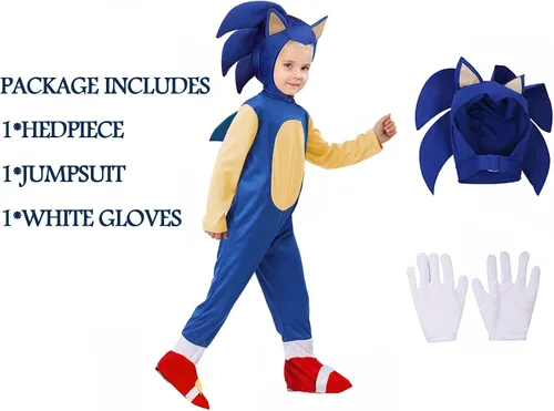 Vista 2 de Disfraz de Halloween para niños y niñas, disfraz de erizo con guantes para la cabeza