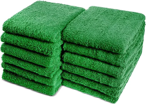 Vista 13 de Car Care Essentials - Juego de 12 toallas de lavado y secado para detalles, beige, 100% algodón hilado en anillo, 16 x 27 pulgadas, 4.25 libras por