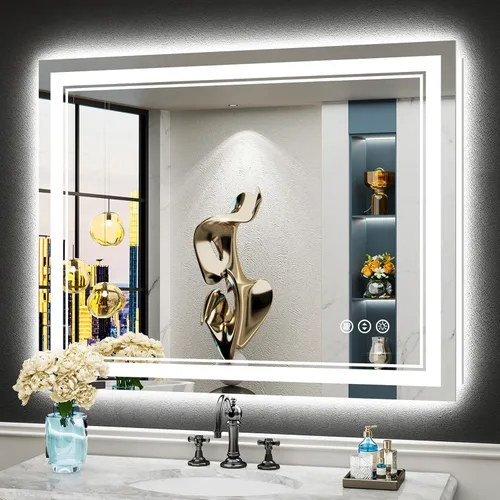 Vista 112 de 24x32 LED Bathroom Mirror, Backlit & Front Lit Lighted Mirror Retroiluminado+luz frontal