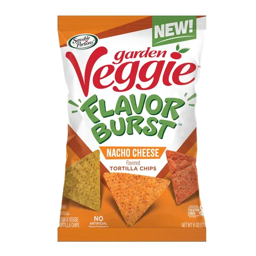 Vista 8 de Sensible Portions Garden Veggie Flavor Burst Tortilla Chips, Nacho, 6 onzas (paquete de 6)