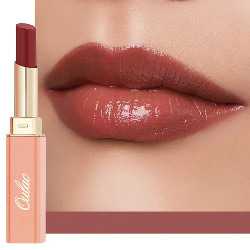Vista 15 de Oulac Lápiz Labial Rosa Hidratante con Brillo - Lápiz Labial Hidratante Bálsamo Labial Tintado Brillante, Acabado Brillante Transparente Jugoso