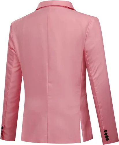 Vista 46 de YUNCLOS Chaqueta blazer casual de 1 botón con solapa con muescas para hombre