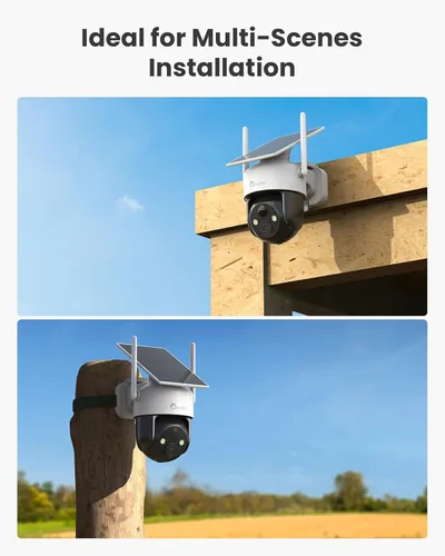 Vista 7 de Cámara de seguridad solar celular celular 4G LTE inalámbrica para exteriores, cámara 2K no necesita WiFi con tarjeta SIM, vista completa de 360°