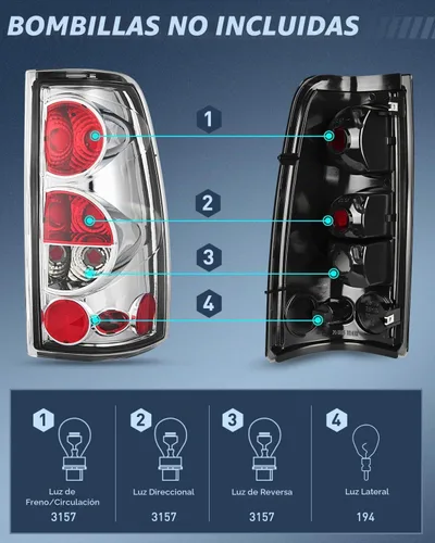 Vista 2 de Conjunto de luz trasera Nilight para Chevy Silverado 1500 2500 1999-2006