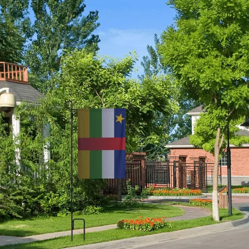 Vista 9 de Flag Of The Central African Republic Knitting Effect Garden Flag 28"x40" Inch Double Sided Garden Flags Home Lawn Outdoor Decor Flags Party Banner