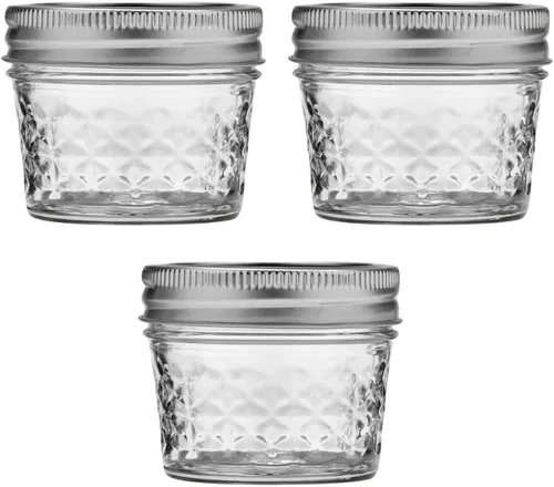 Vista 10 de Ball Frascos de Gelatina de Cristal Acolchado de Boca Ancha con Tapas y Bandas, Usados para Enlatado, Encurtido, Jugo, Mermelada, Gelatina