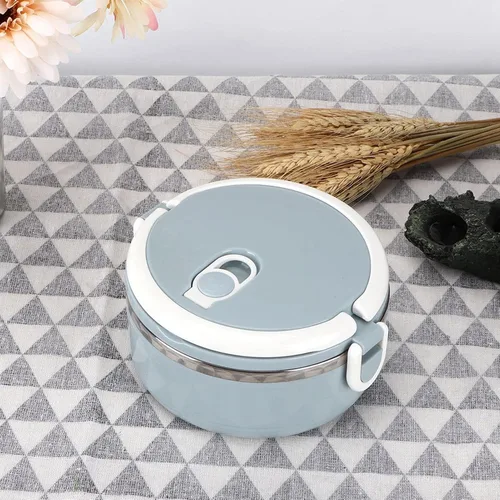 Vista 4 de KUIDAMOS Fiambrera de acero inoxidable, contenedores de acero inoxidable con una altura de capa 0.7L para acampar de oficina, fitness
