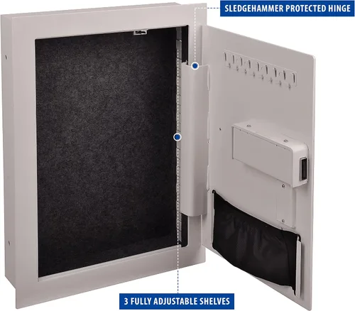 Vista 5 de Viking Security Safe VS-52SXW - Caja fuerte mecánica de pared oculta resistente con bloqueo simple en la pared pistola pistola caja fuerte blanco