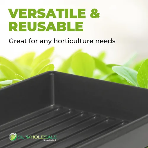 Vista 4 de DL Wholesale Bandejas 1020 con agujeros (paquete de 50) para bandejas de cultivo Microgreens, fabricadas en Estados Unidos, bandeja de propagación