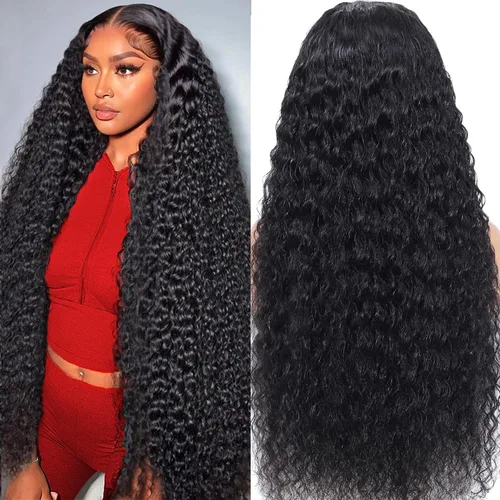 Vista 15 de Pelucas de cabello humano con encaje frontal de onda profunda 13x4 de 200 densidad, pelucas de encaje frontal HD de cabello humano completo