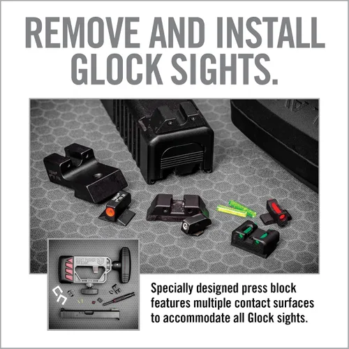 Vista 8 de Real Avid Empujador universal de visión Glock – Herramienta de instalación y ajuste de mira de cola de milano delantera y trasera – Funciona