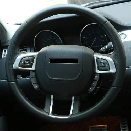 Vista 3 de Cubierta de interruptor de botón de volante de coche ABS cromado para Land Rover Range Rover Evoque 2012-2017