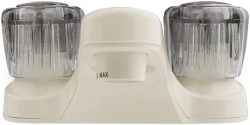 Vista 4 de Dura Faucet llave de lavabo de dos manijas, para baño de cámper, motorhomes, tráiler, Pergamino bisqué