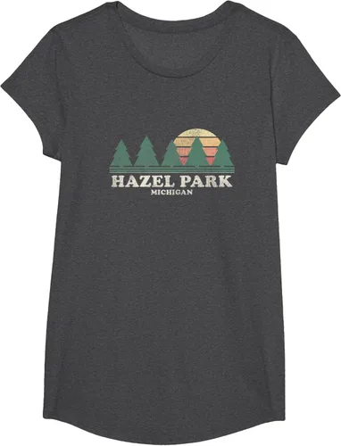 Vista 30 de Hazel Park MI - Camiseta vintage con diseño retro de los años 70, Azul / Patchwork, S