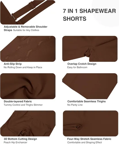 Vista 4 de FeelinGirl - Faja sin costuras para mujer, moldeador de cuerpo, talla grande, pantalones cortos de faja para levantar glúteos, bragas para muslos