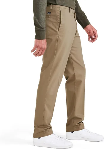 Vista 2 de Dockers Pantalones de corte recto para hombre, color caqui sin hierro con protección contra manchas