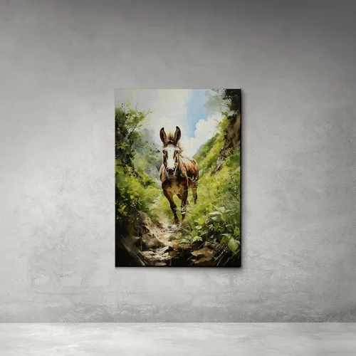 Vista 3 de Abstract Wall Art, minimalist wall art, Minimalist Art, Living Room Art, Decorate the office, donkey in nature print, gift for animal lovers