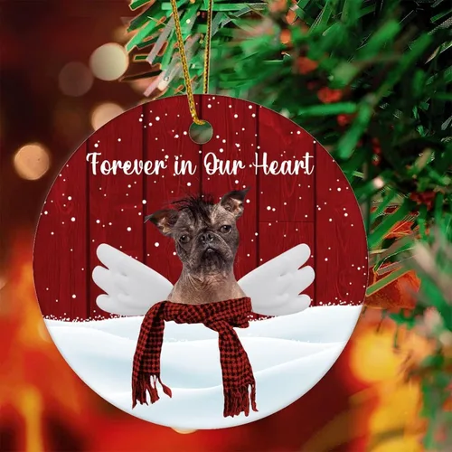 Vista 5 de Forever in Our Heart Ornaments Funny Pet Dogo Argentino with Angel Wings Ornament Christmas Tree Decoration Pet Loss Gifts Pet Memorial Gifts