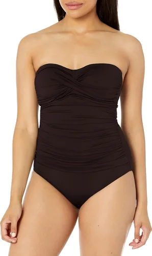 Vista 3 de Anne Cole - Traje de baño de una pieza con parte delantera plisada para mujer