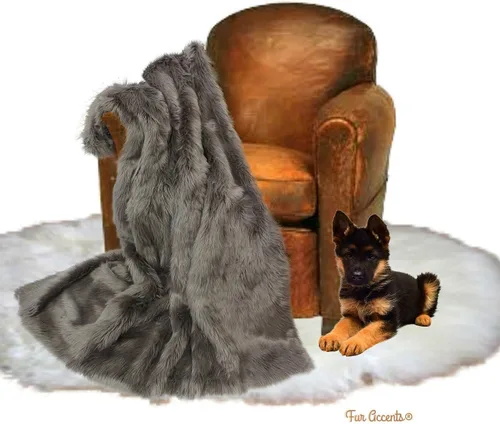 Vista 37 de Manta de felpa de piel sintética, manta de piel moderna, manta pequeña para bebé, pelo largo, color negro, peludo - Fur Accents (2 x 3 pies, negro)