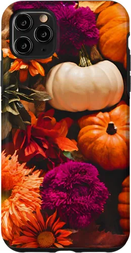 Vista 13 de Funda con temática de otoño para iPhone 16, diseño de calabaza, niña, mujer, diseño vintage de otoño