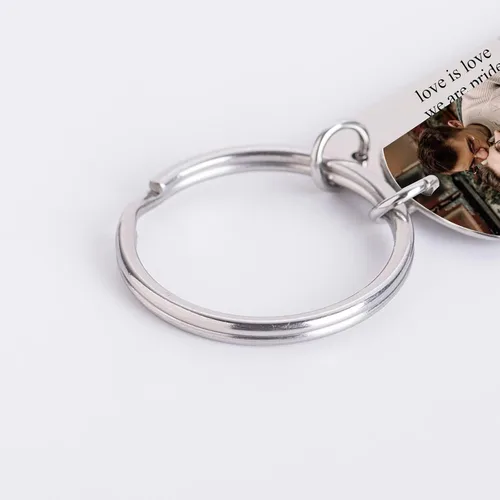 Vista 4 de Llavero personalizado con imagen Llavero grabado personalizado para pareja, padre, novio, hombres, marido regalos