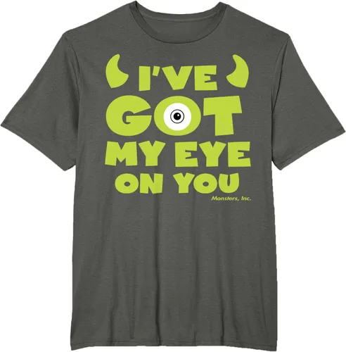 Vista 4 de Disney Pixar Monsters Inc Mike Wazowski Eye On You - Camiseta, Negro, S