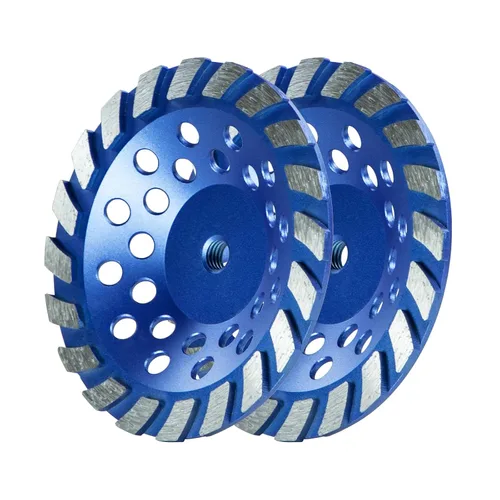 Vista 9 de SALI Muelas abrasivas de hormigón de 7 pulgadas 28 segmentos de diamante Turbo 5/8-11 Arbor Diamond Muela abrasiva apta para pintura, epoxi