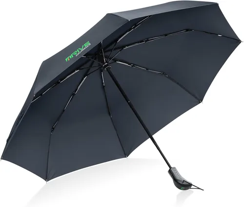 Vista 6 de Drive Auto - Paraguas de golf para lluvia, resistente al viento, paraguas grande para lluvia, viento, viajes, sol, paraguas negro compacto de 41