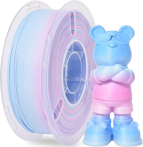 Vista 11 de Silk Rainbow 3D Printer Filament 1.75mm Multi-Color PLA Filament Fast Color Change Candy Color 3D Printing Filament, 1kg Spool Color caramelo
