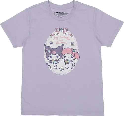 Vista 2 de Bioworld Kuromi & My Melody - Conjunto de ropa de dormir lavanda para mujer