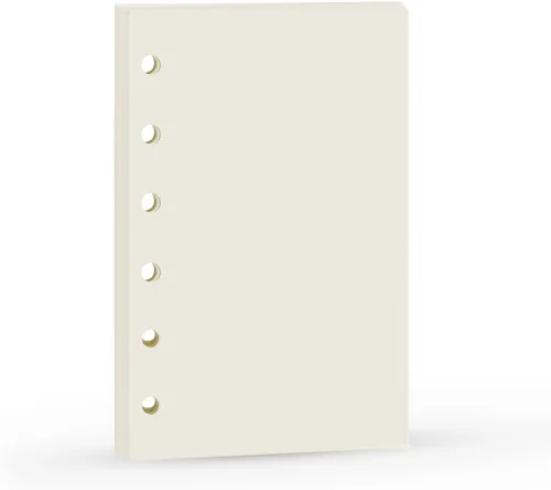 Vista 12 de Recambio para planificador de carpeta de 6 agujeros con 4 diseños básicos, repuesto para cuaderno A7, 100gsm, puntos, cuadrícula, línea, papel en 80