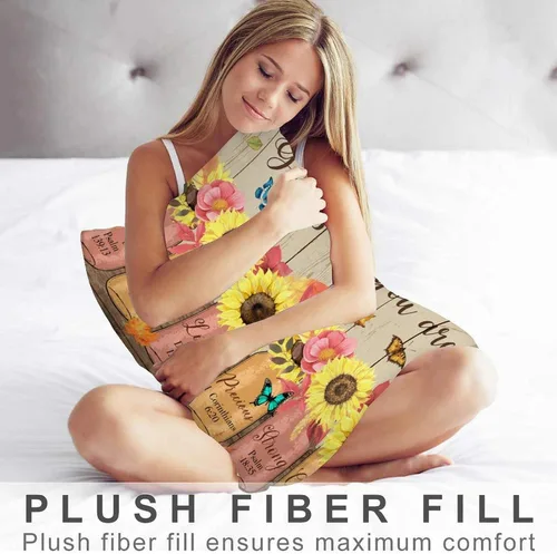 Vista 4 de Fundas de almohada lumbar con versículo bíblico de girasol, Dios dice que eres mariposa, funda de cojín rectangular decorativa para sofá, dormitorio
