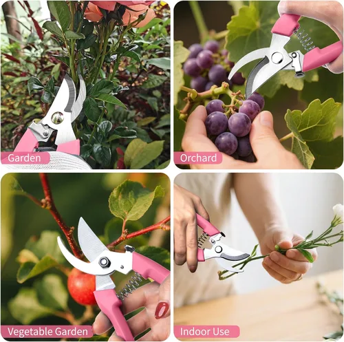 Vista 6 de Flower Scissors, Flower Shears High Strength Steel Sharp, Ergonomic Handle Pruning Shears for Gardening, Lightweight Garden Scissors, 1-inch Cut