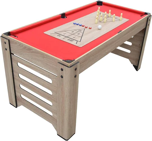 Vista 25 de Hathaway Madison - Mesa multijuego 6 en 1 de 54 pulgadas, ideal para salas de juegos familiares, incluye billar, futbolín, hockey deslizante, tenis