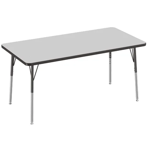 Vista 95 de FDP - Mesa rectangular para actividades escolares y de oficina (24 x 36 pulgadas), patas estándar con deslizadores giratorios, altura ajustable