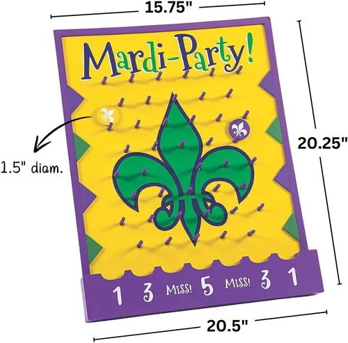 Vista 2 de Fun Express Juego de gota de disco Mardi Gras - Suministros para fiestas