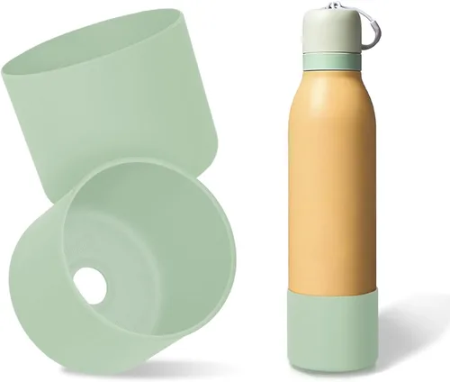 Vista 45 de 2 botas de silicona superiores para Owala FreeSip Twist de 24 onzas, funda inferior resistente a los arañazos, accesorios de botella de Owala