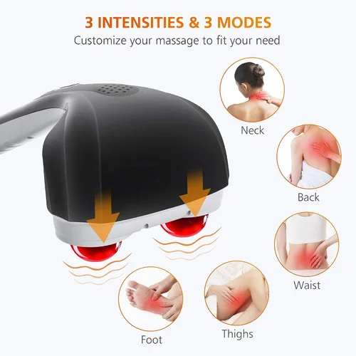 Vista 5 de Snailax Paquete de almohadilla para silla de masaje de cuerpo completo y masajeador de percusión de mano