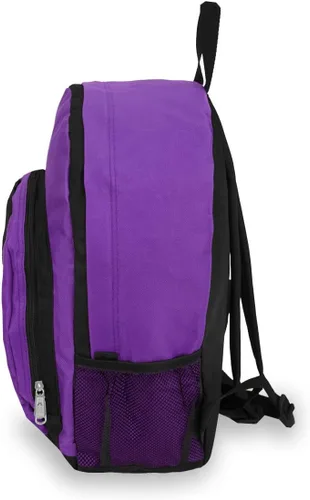 Vista 3 de Everest Equipaje Mochila con frontal y bolsillos laterales, Púrpura oscuro), BP2072-DPLBK