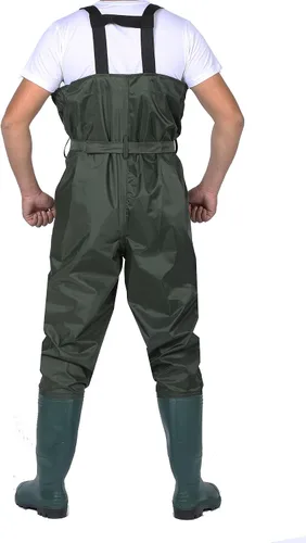 Vista 2 de wader con botas impermeable para pesca y caza de nailon 2-Ply/PVC 9-13