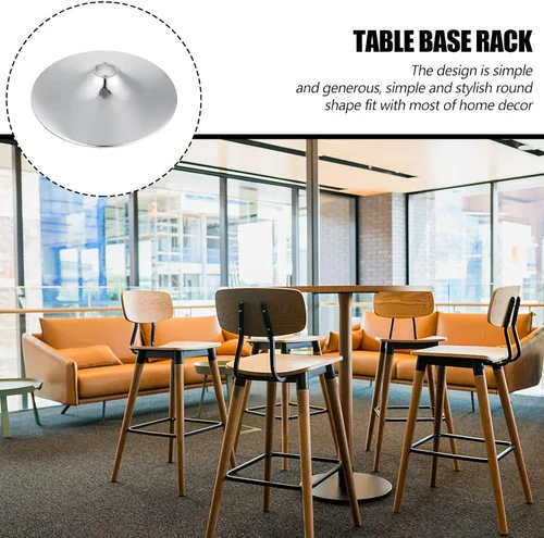 Vista 7 de Homoyoyo Base de barra de acero de repuesto práctico de aluminio para taburete de barco, plato giratorio, soporte para silla de cocina, taburete